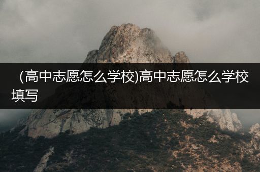 （高中志愿怎么学校)高中志愿怎么学校填写