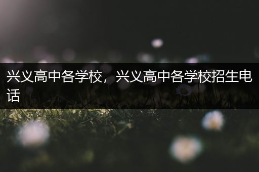兴义高中各学校，兴义高中各学校招生电话