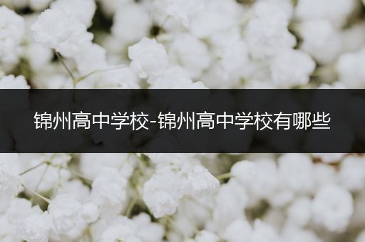 锦州高中学校-锦州高中学校有哪些