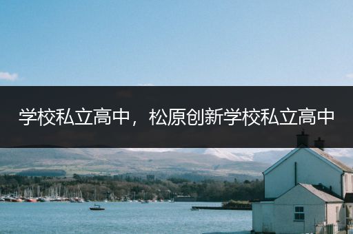 学校私立高中，松原创新学校私立高中