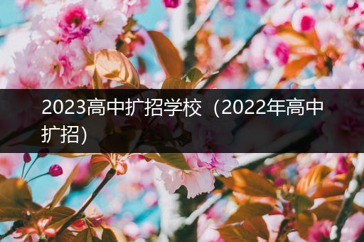 2023高中扩招学校（2022年高中扩招）