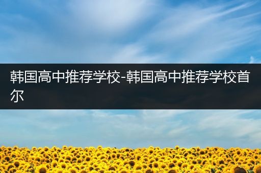 韩国高中推荐学校-韩国高中推荐学校首尔