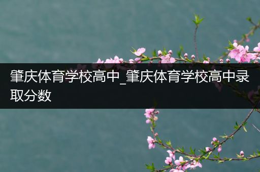 肇庆体育学校高中_肇庆体育学校高中录取分数