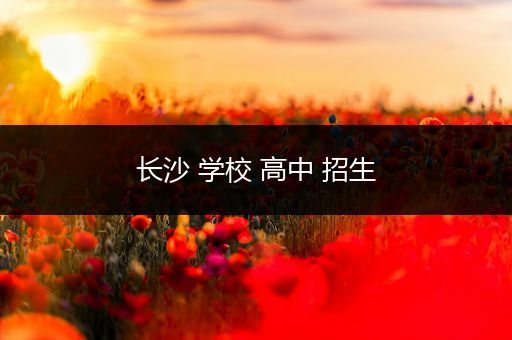 长沙 学校 高中 招生